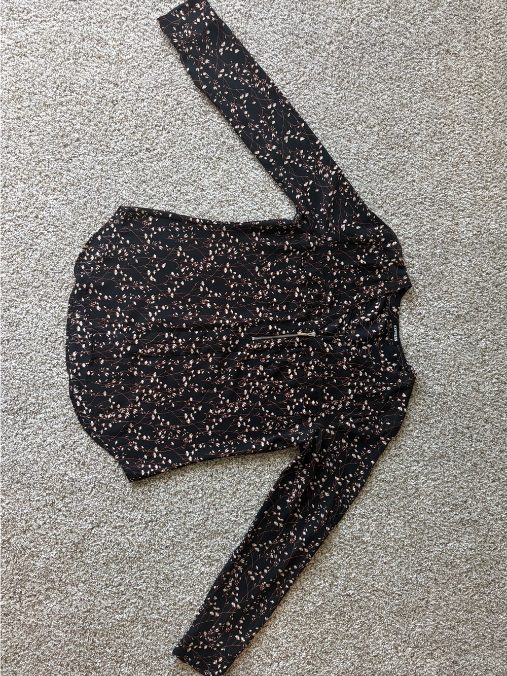 Express Floral Long Sleeve Blouse - Small
